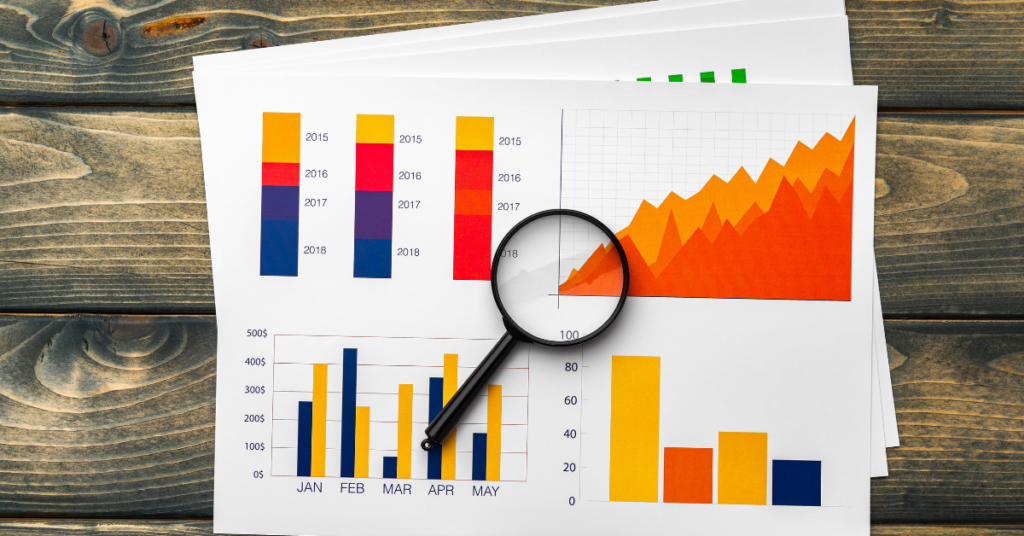 Financial data analysis charts